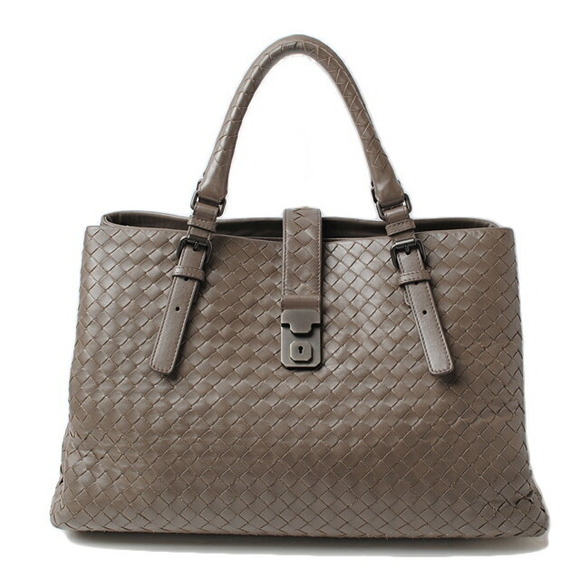 Bottega Veneta Handbags - Bottega Veneta Roma Tote Bag Charcoal Black Black Gray Leather